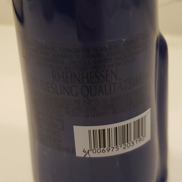 RHEINHESSEN Cat Decanter Glass Navy Metalic Blue 13"h x 3"w vase - Picture 5 of 9